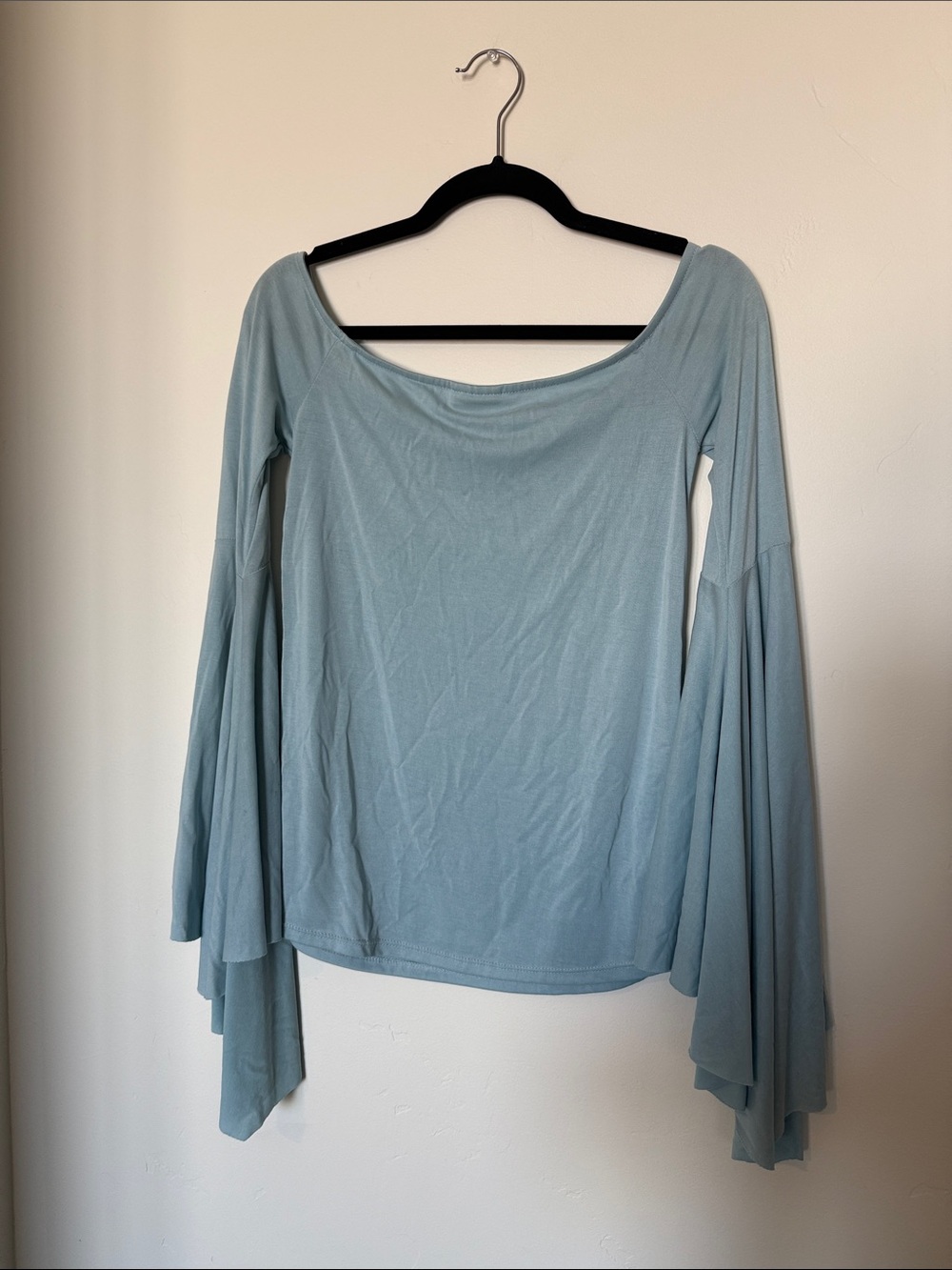 Style Rack Light Blue Bell Sleeve Top - Picture 4 of 4